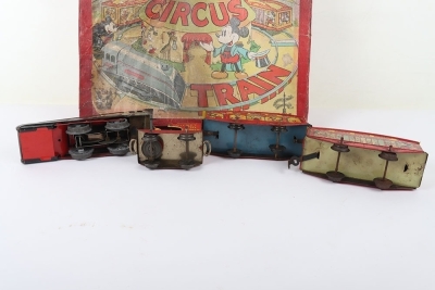 Boxed Wells Brimtoy tinplate Mickey Mouse Stoker Circus Train, 1930s - 10