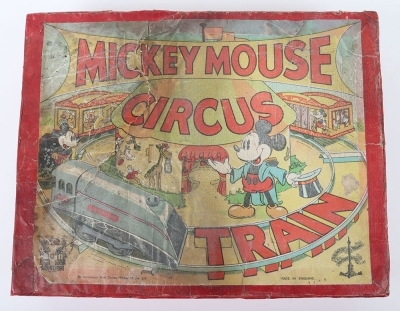 Boxed Wells Brimtoy tinplate Mickey Mouse Stoker Circus Train, 1930s - 11