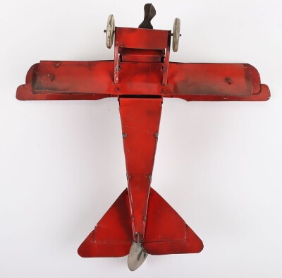 Tinplate W.W.I Red Baron tri-plane - 7
