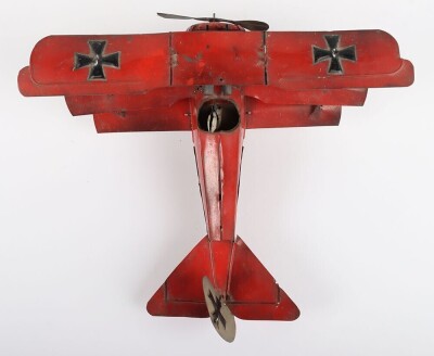 Tinplate W.W.I Red Baron tri-plane - 8