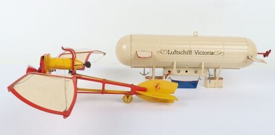 Modern tinplate clockwork Airship and Monoplane - 4