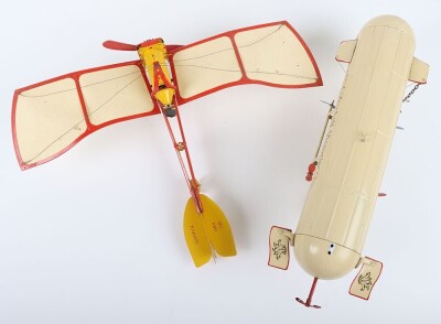 Modern tinplate clockwork Airship and Monoplane - 6