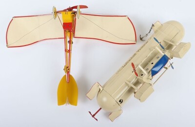 Modern tinplate clockwork Airship and Monoplane - 7