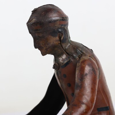 Fischer (Germany) Tinplate Clockwork Motorcyclist bell ringer version, circa 1910 - 7