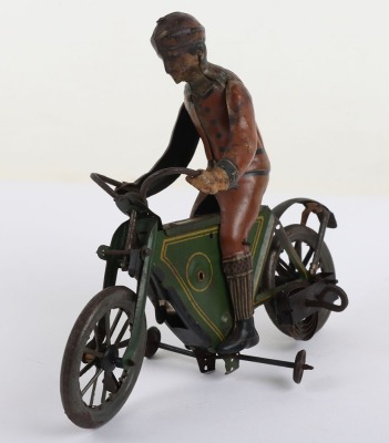 Fischer (Germany) Tinplate Clockwork Motorcyclist bell ringer version, circa 1910 - 2