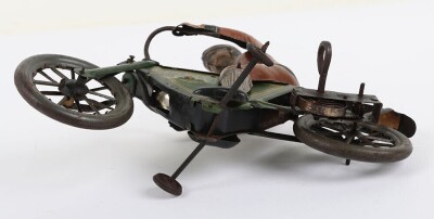 Fischer (Germany) Tinplate Clockwork Motorcyclist bell ringer version, circa 1910 - 6