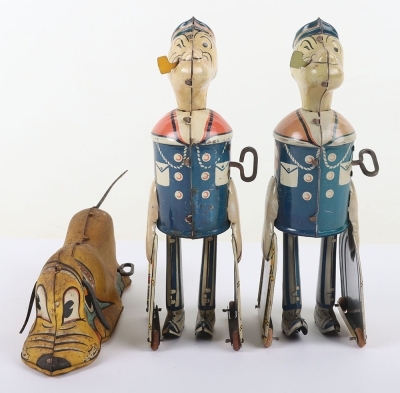 Two Tinplate Louis Marx Popeye Figures - 2