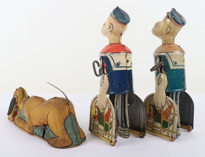 Two Tinplate Louis Marx Popeye Figures - 3