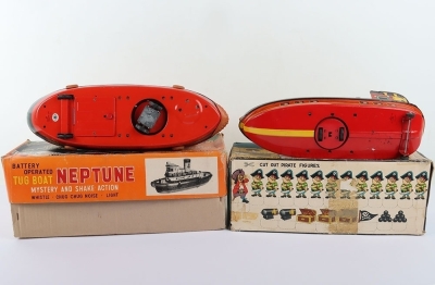 A Masudaya Modern Toys (Japan) Tinplate battery-operated Tug Boat Neptune - 3