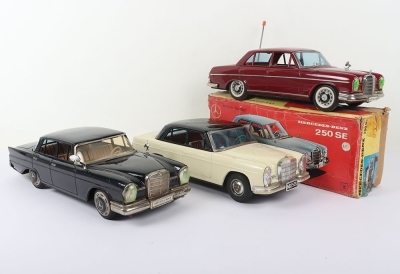 Three Japanese Mercedes Benz Tinplate Cars
