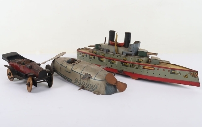 WK Wilhelm Kruass (Germany) Vulkan Tinplate Battleship