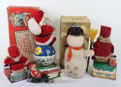 Noel Decorations made In Japan Deluxe Aminated Battery Operated Santa on Rotating Globe - 2
