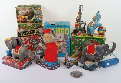Quantity of Japanese Mechanical Clockwork/Battery operated Tinplate Elephants - 2