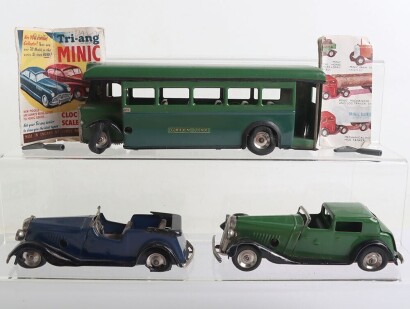 Tri-ang Minic Green Line bus and cars