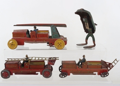 Three Tinplate Fire Engines