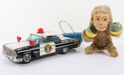 Aoshin Japanese Ford Galaxie Highway Patrol Tinplate Police Car