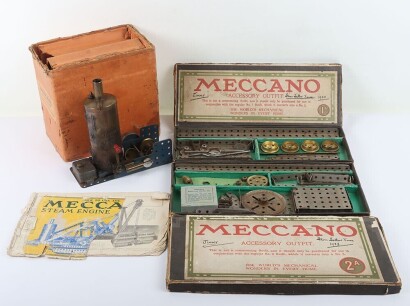 Meccano Steam engine, 1920s/30s, vertical boiler