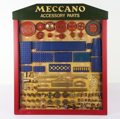 Meccano shop counter Accessories Parts six drawer cabinet, 1950s