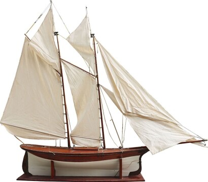 A large and impressive working shipbuilders model of a Clicker built twin mast Sailing ship, 1920