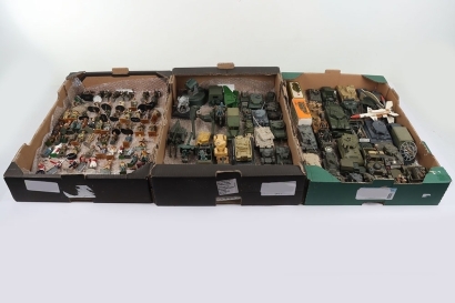 A Collection of Military Vehicles and Toy Soldiers