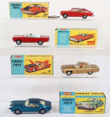 Vintage Corgi Toys four boxed American cars