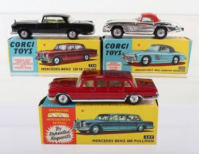 Three Boxed Vintage Corgi Toys Mercedes Benz Models