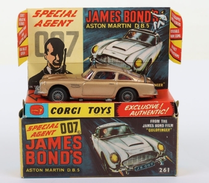 Vintage Boxed Corgi Toys 261 James Bond Aston Martin D.B.5 from the film Goldfinger
