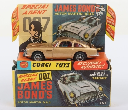 Vintage Corgi Toys boxed 261 James Bond Aston Martin D.B.5 from the film Goldfinger