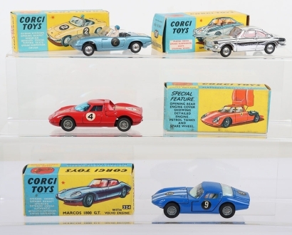 Vintage Corgi Toys four boxed Sports car