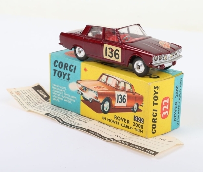 Vintage Corgi Toys 322 Rover 2000 In Monte Carlo Trim