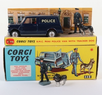 Vintage Corgi Toys 448 B.M.C. Mini Police Van with Tracker Dog
