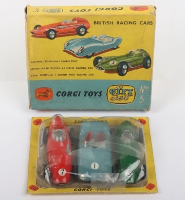 Vintage Corgi Toys boxed Gift Set 5 British Racing cars