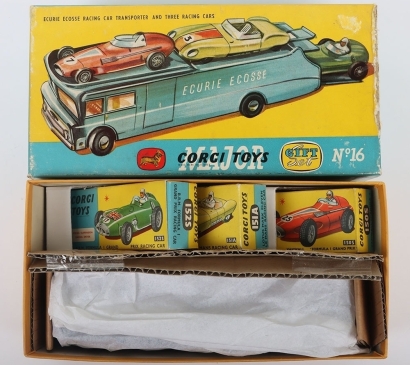 Vintage Corgi Toys boxed Gift Set 16 Ecurie Ecosse Car Transporter and Racing cars
