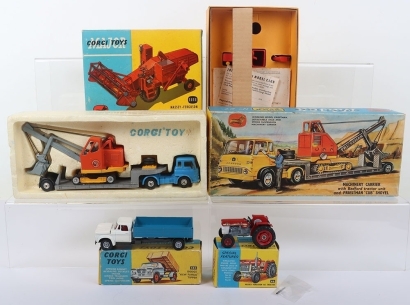 Vintage Corgi Toys boxed transporter and Farm models