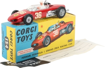 Vintage Corgi Toys 154 Ferrari Formula 1 Grand Prix Racing Car,with cast wheels
