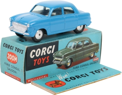 Vintage Corgi Toys 200Mechanical Ford Consul Saloon, blue body
