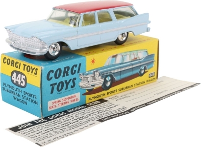 Vintage Corgi Toys 445 Plymouth Sports Suburban Station Wagon