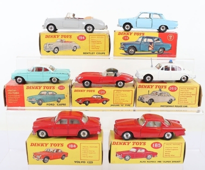 Dinky Toys seven boxed cars