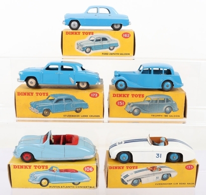 Dinky Toys five boxed cars