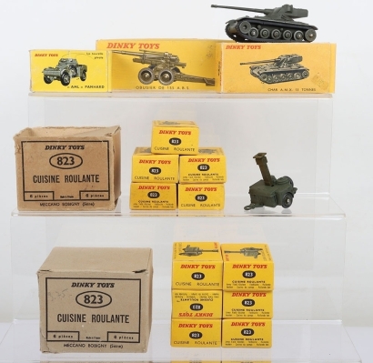 French Dinky Tank and Mobile Kitchen trade boxes