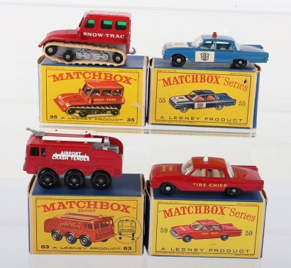 Four Boxed Matchbox Lesney Regular Wheel models