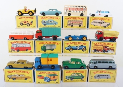 Twelve Boxed Matchbox Lesney Regular Wheel Models