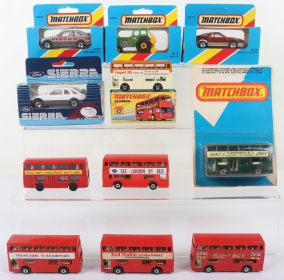 Five Matchbox Superfast MB-17 The Londoner Buses