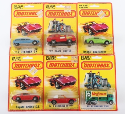 Six Matchbox Superfast USA Issue Carded Models