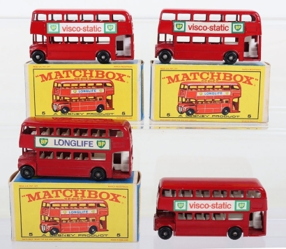Four Matchbox Lesney Regular Wheels 5d London Buses