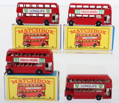Four Matchbox Lesney Regular Wheels 5d London Buses