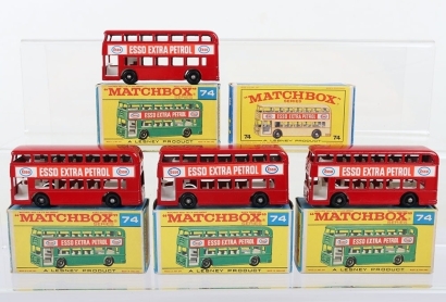 Four Matchbox Regular Wheel 74b Daimler Buses