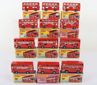 Twelve Matchbox Superfast 17b The Londoner Daimler Fleetline Bus Berger Paints