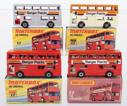 Four Matchbox Superfast 17b The Londoner Bus Berger Paints