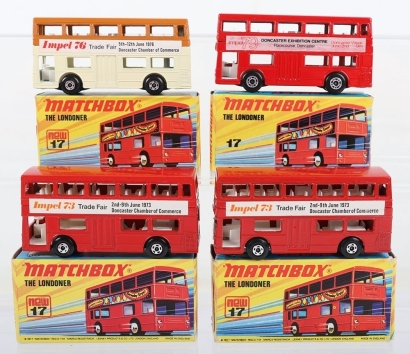 Four Matchbox Superfast 17b The Londoner Impel Trade Fair Buses